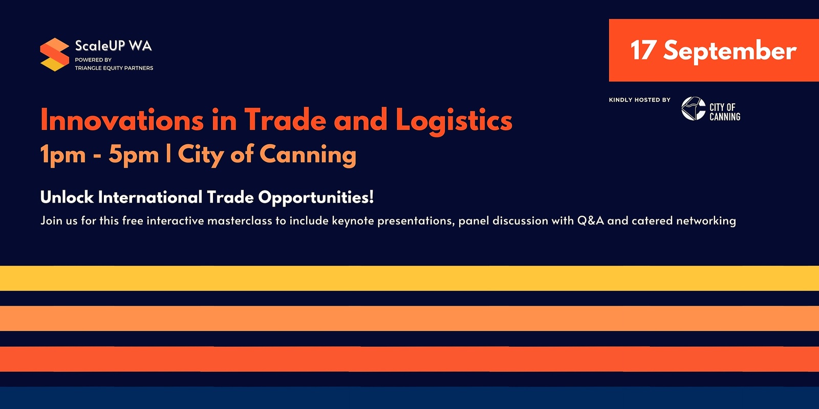 Banner image for ScaleUP WA 2024 | Innovations in Trade and Logistics