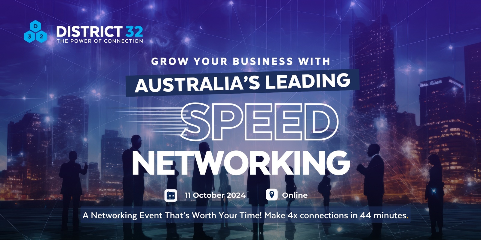 Banner image for Australia’s Leading Speed Networking Event – Online – Fri 11 Oct