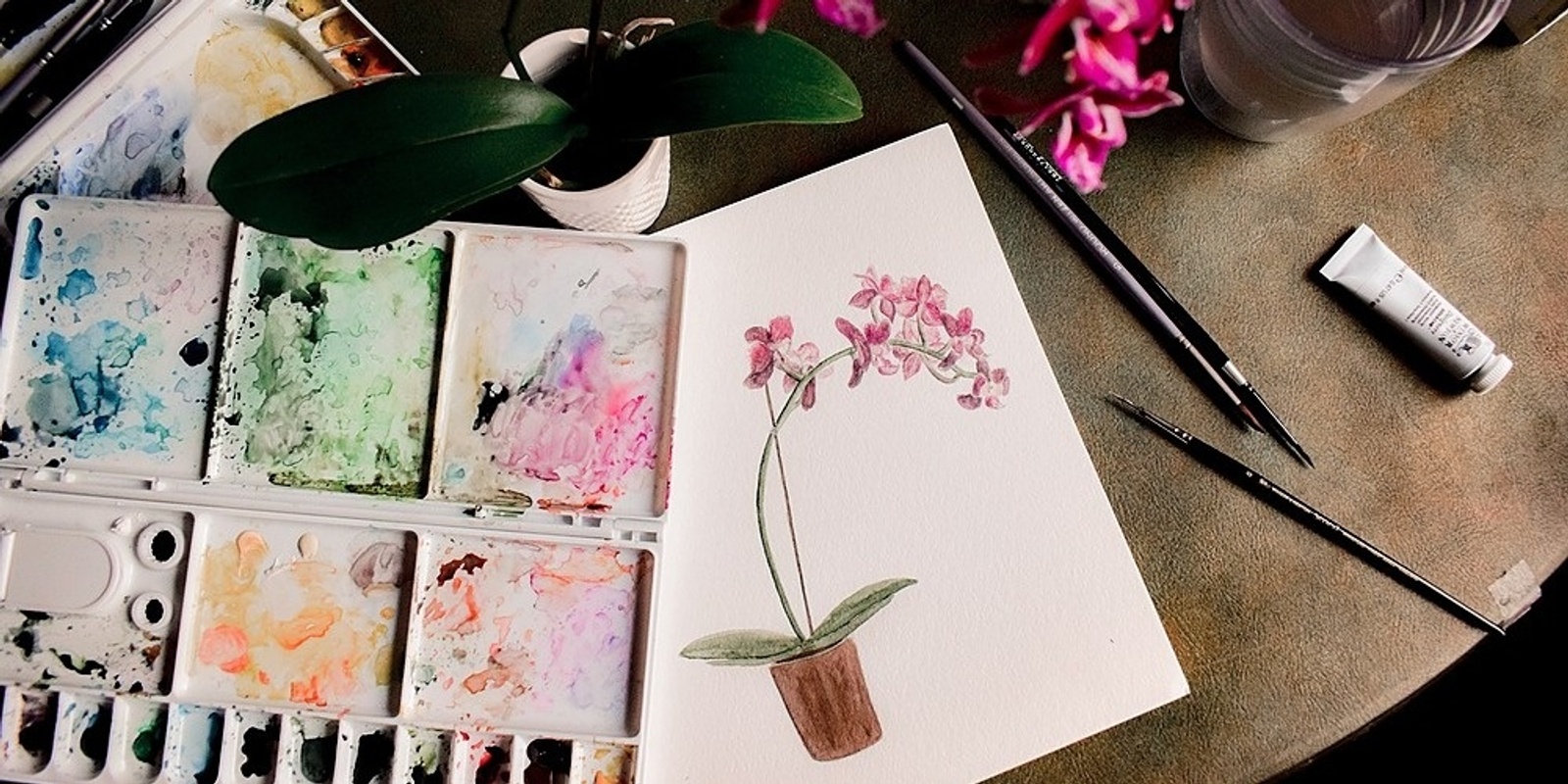 Banner image for Watercolour for Beginners: Fresh Flowers with Emilie (Online)