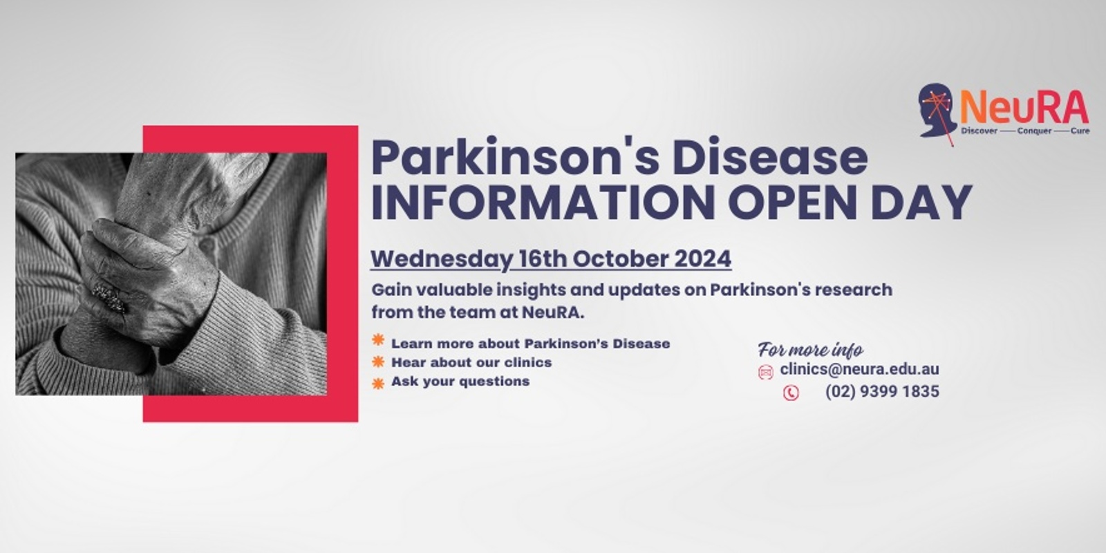 Banner image for Parkinson's Disease Information Open Day