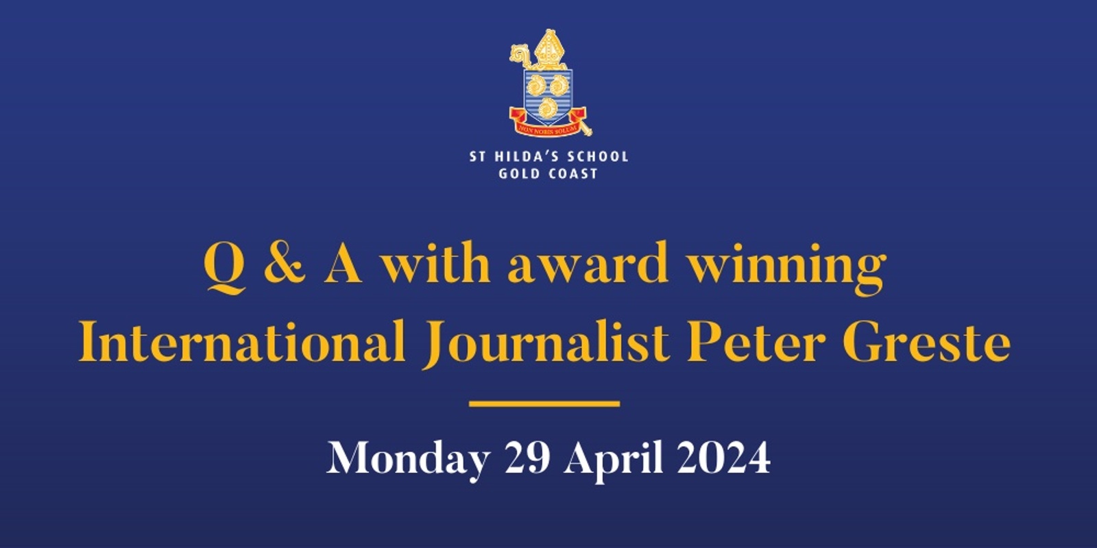 Banner image for Q & A with award winning International Journalist Peter Greste