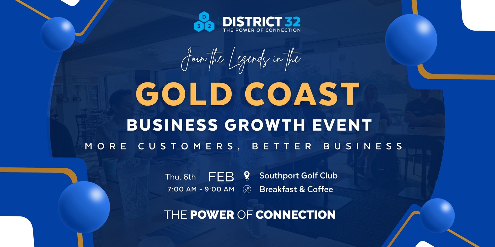 Banner image for District32 Business Networking Gold Coast – Legends- Thu 06 Feb