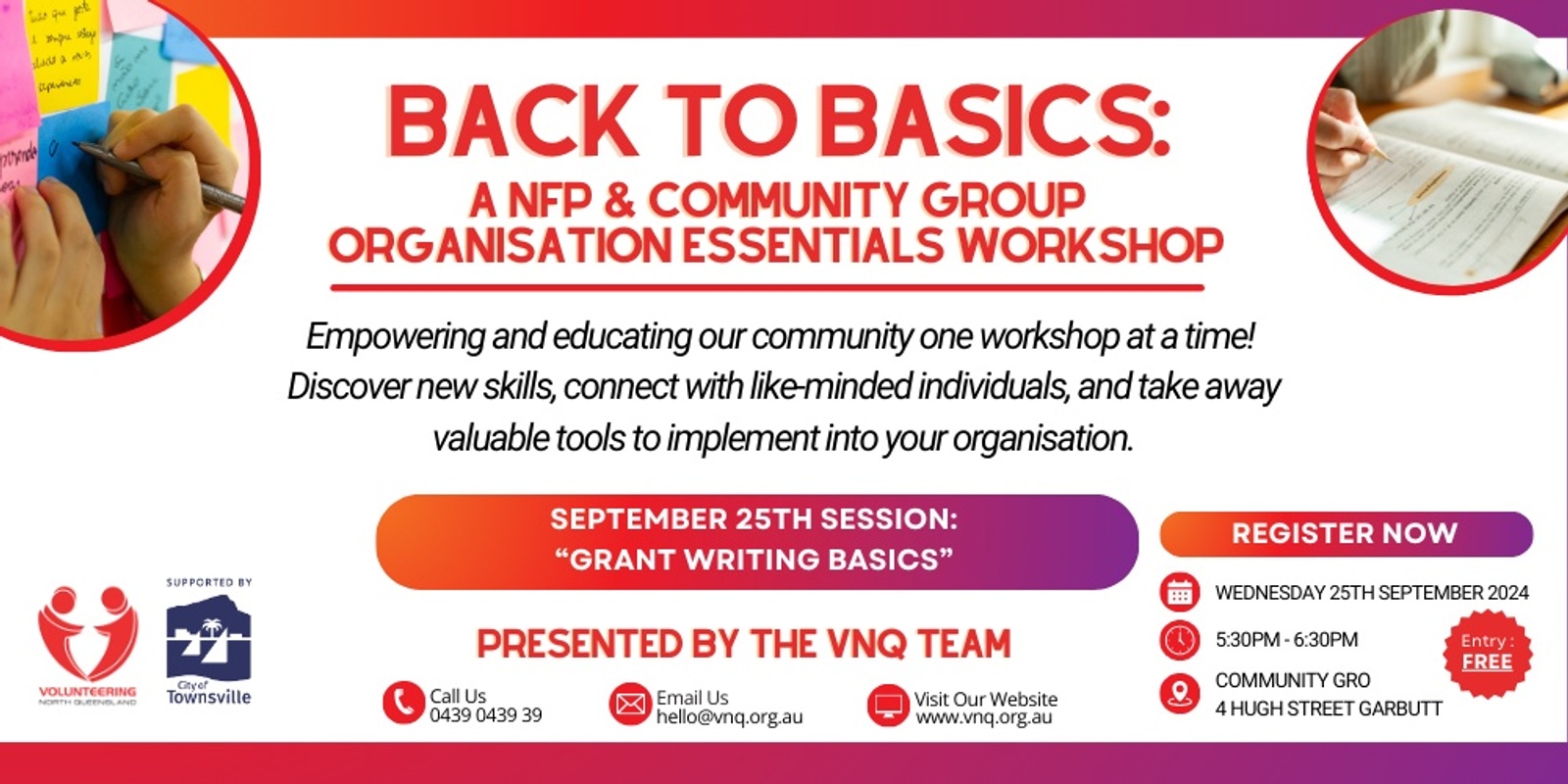 Banner image for BACK TO BASICS: September 25th Session "Grant Writing Basics"