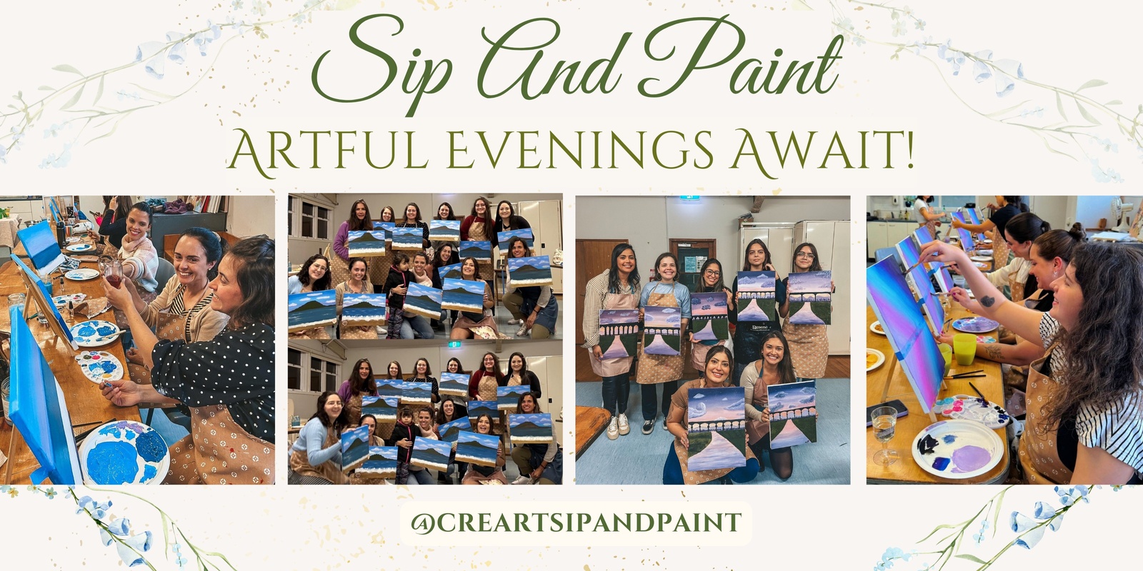 Cre-Art Sip and Paint's banner