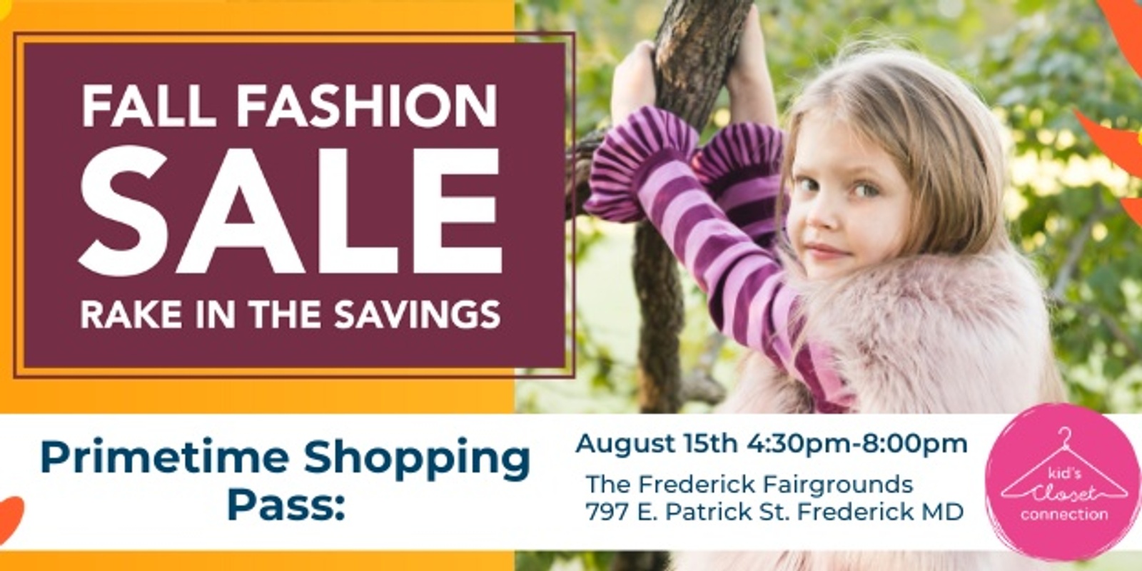 Banner image for Kids Closet Connection of Frederick County- Back2School Prime Time Shopping Pass