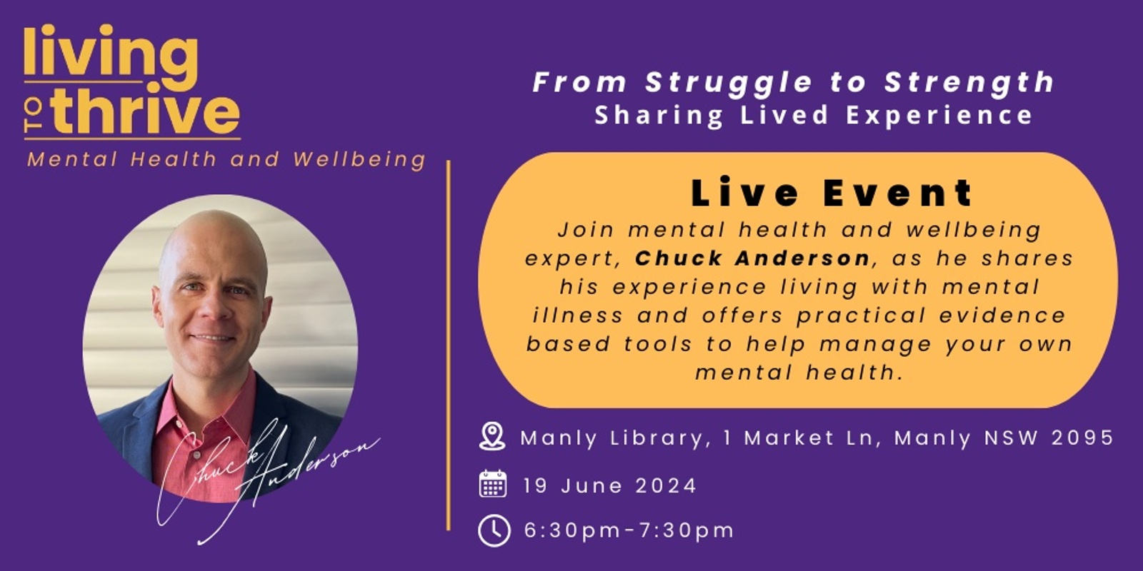 Banner image for  From Struggle to Strength: Chuck Anderson Shares His Lived Experience
