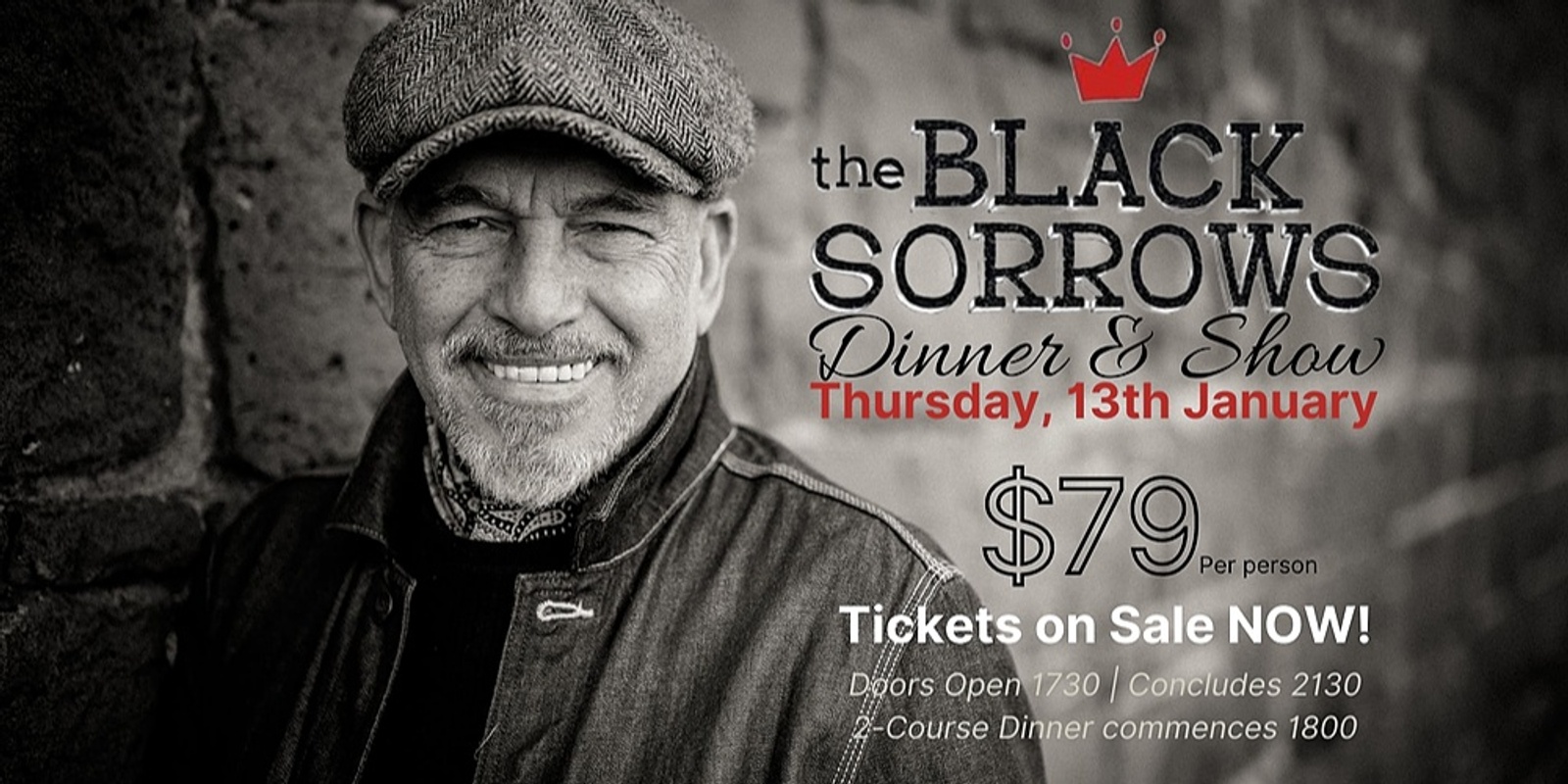 Banner image for Dinner & Show - The Black Sorrows 