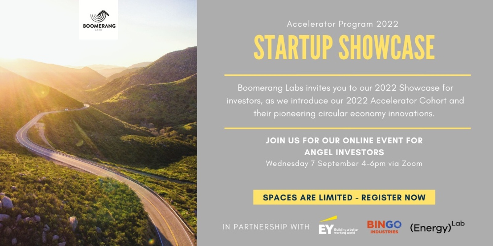 Banner image for Boomerang Labs Startup Showcase for Angel Investors