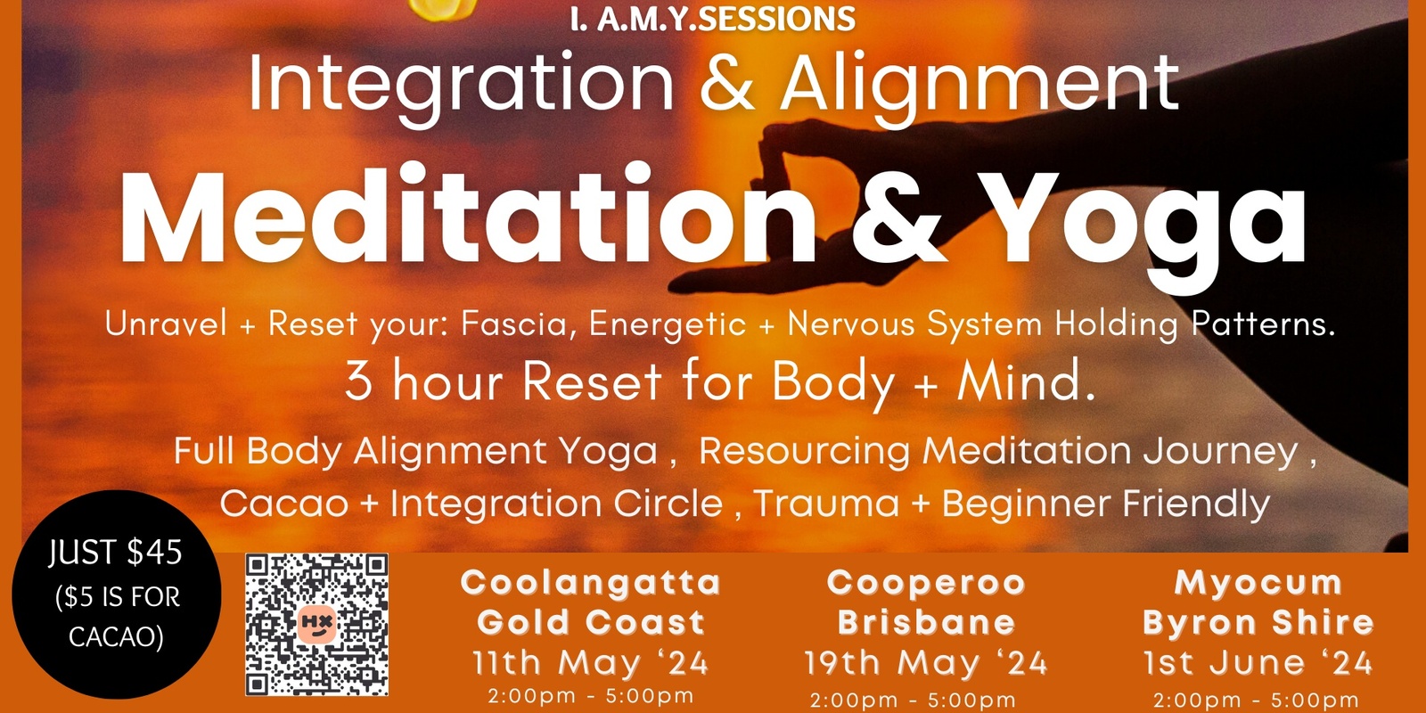 Banner image for Integrate & Align Meditation & Yoga (I, AMY sessions)