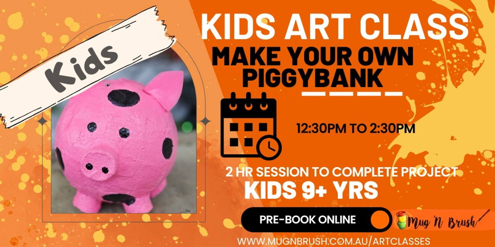 Banner image for Kids Holiday Session - Make and Paint your own piggy bank- 9+ years