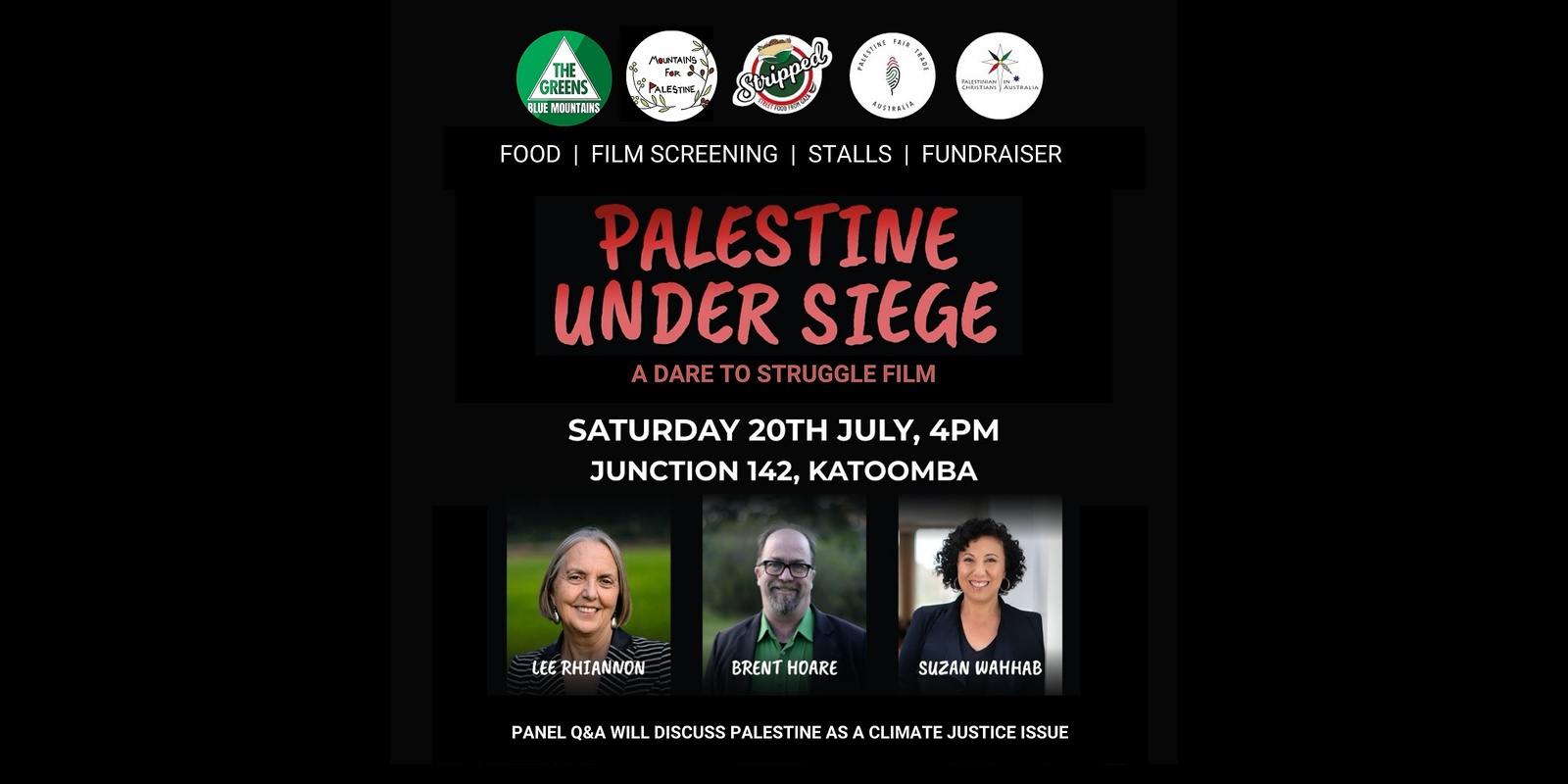 Banner image for Palestine Under Siege - Blue Mountains film screening and fundraiser