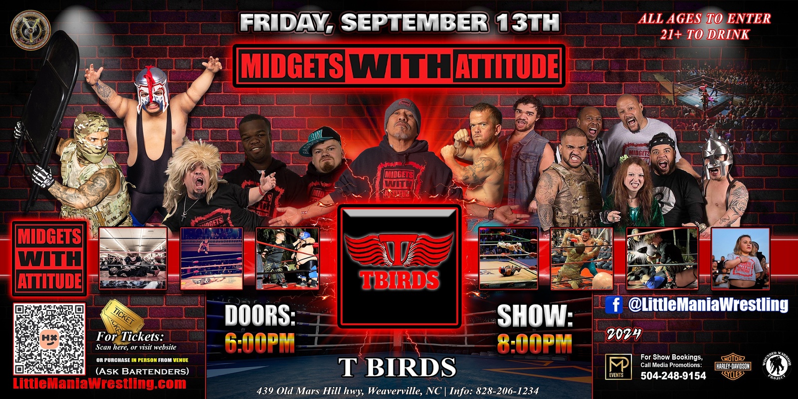 Banner image for Weaverville, NC - Midgets With Attitude: Fight Night @ T-Birds!