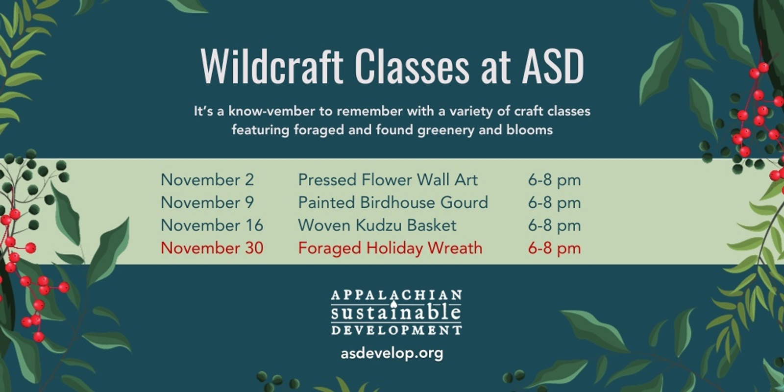 Banner image for Wildcraft Classes: Foraged Holiday Wreath