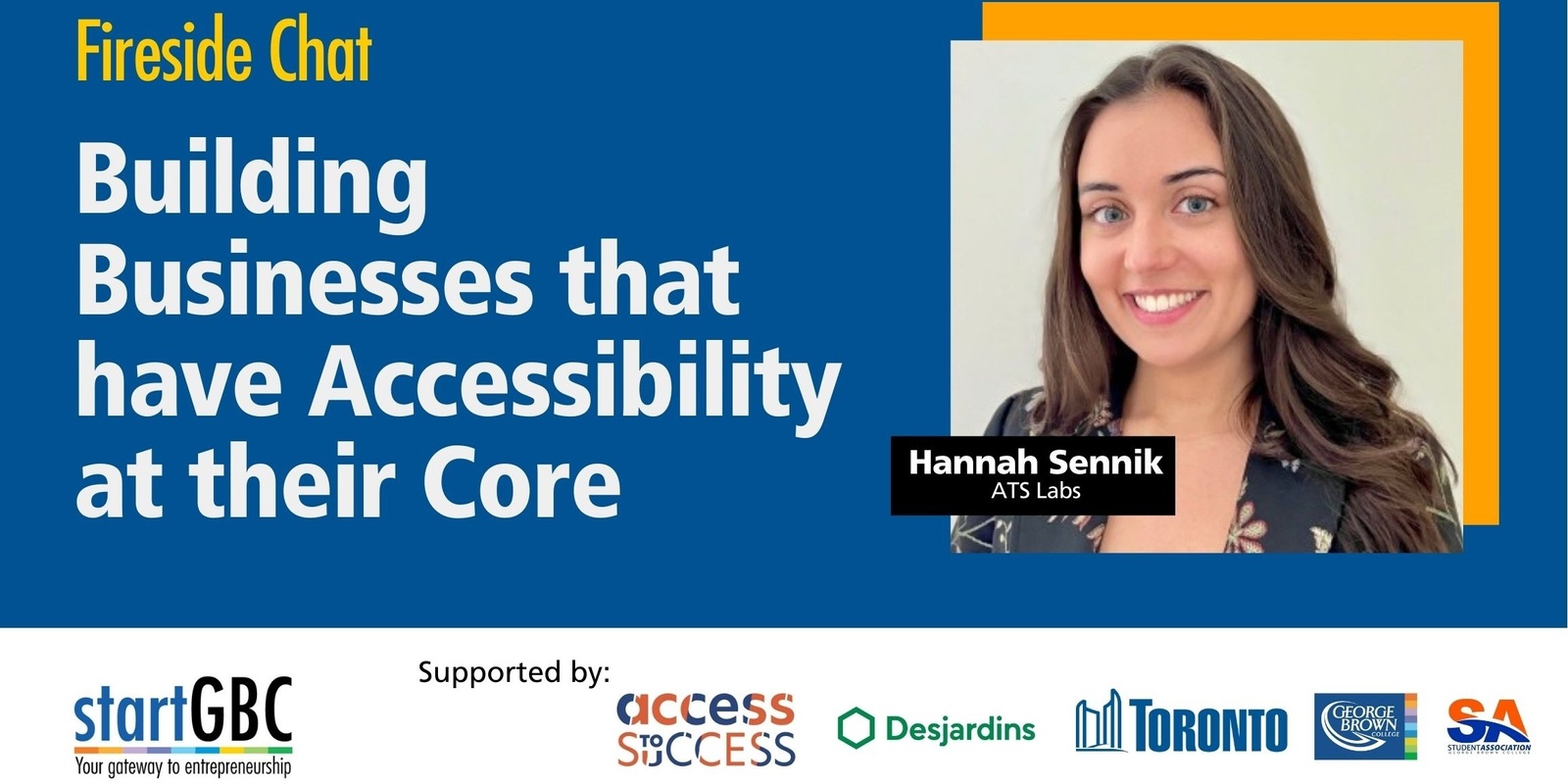 Banner image for startGBC Fireside Chat: Building Businesses that have Accessibility at their Core