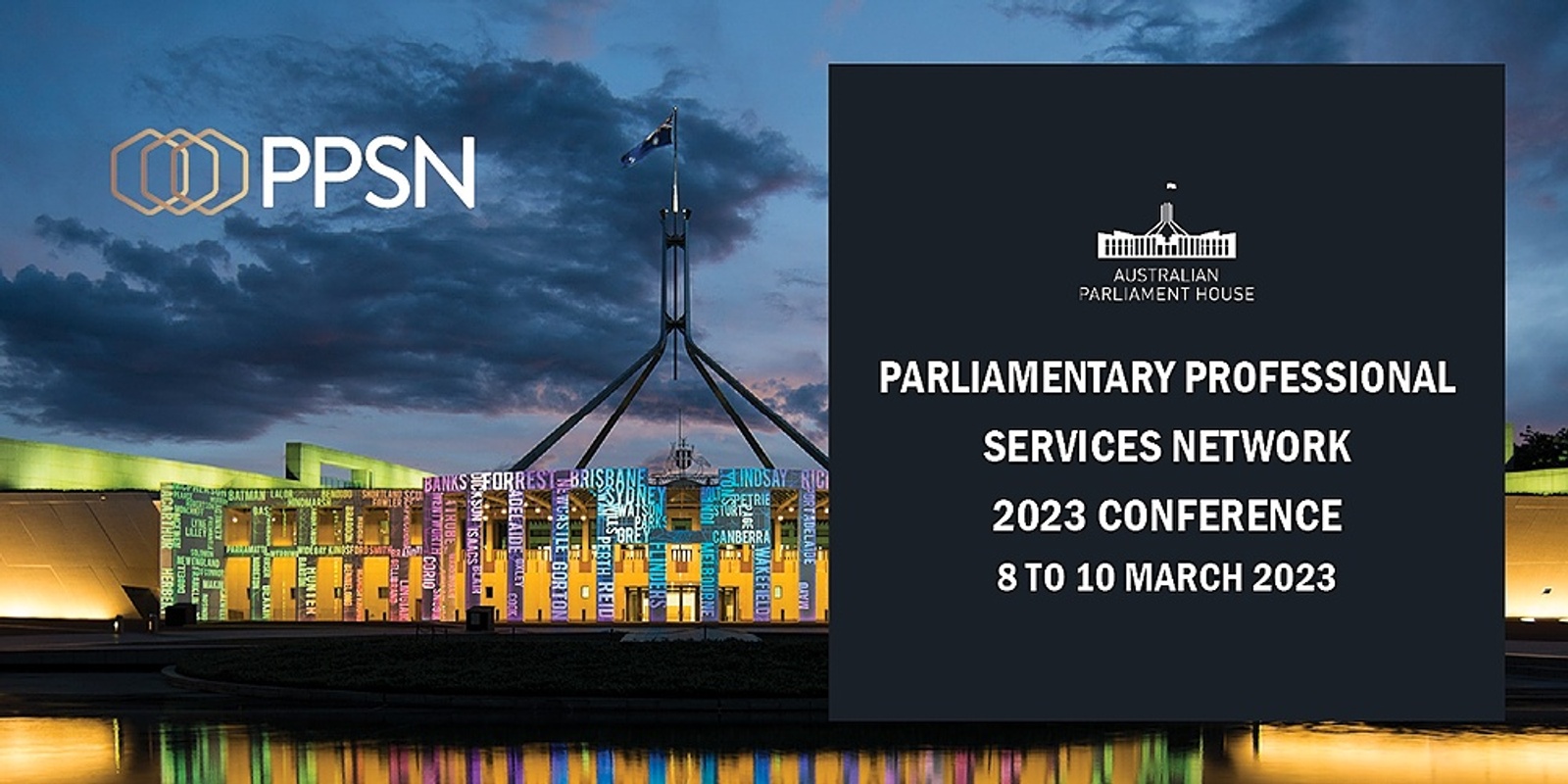 Banner image for PPSN 2023 Conference (8 to 10 March 23, APH Canberra) 