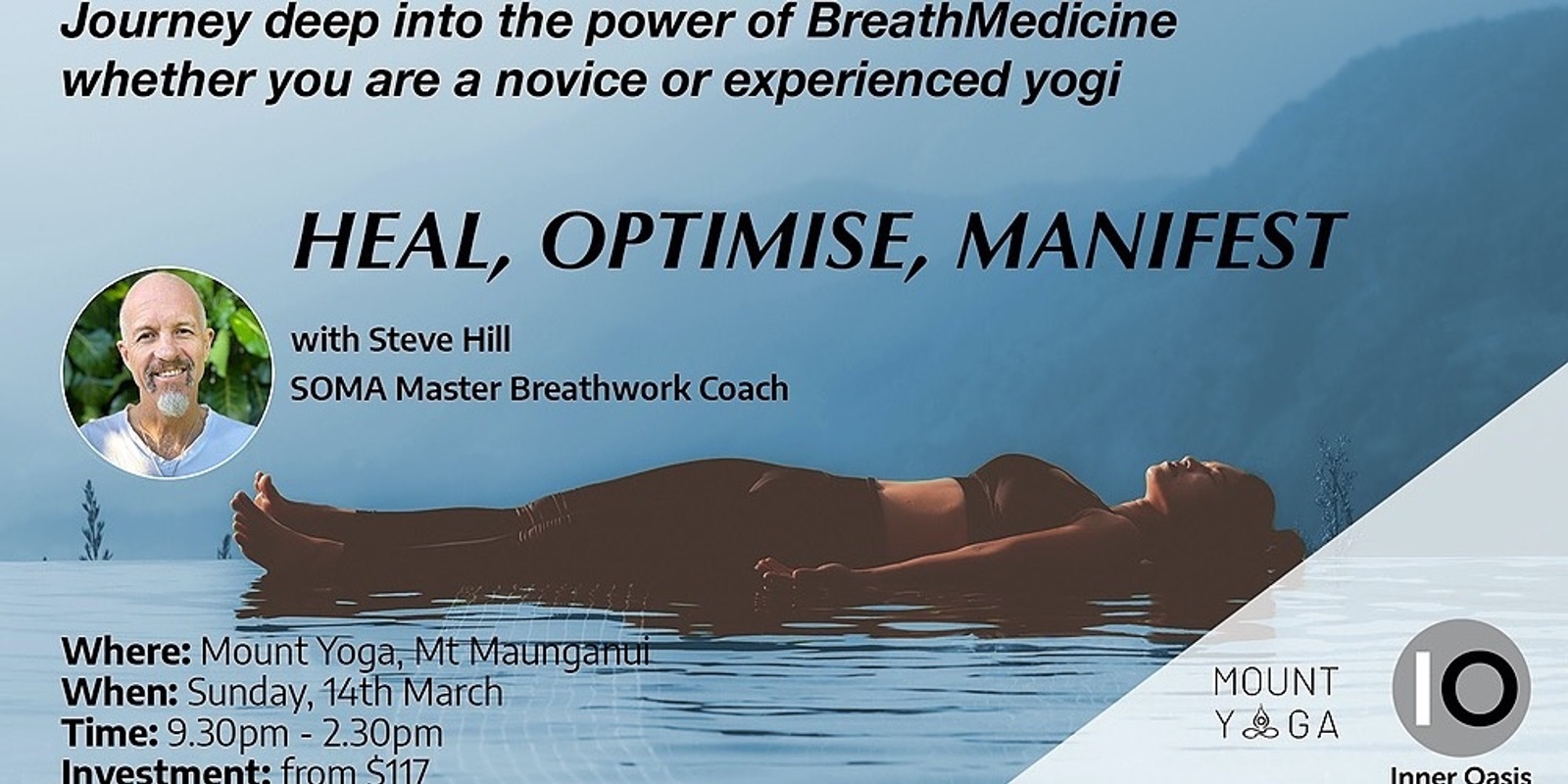 Banner image for BreathMedicine Workshop - HEAL, OPTIMISE, MANIFEST through breathwork | Mount Maunganui