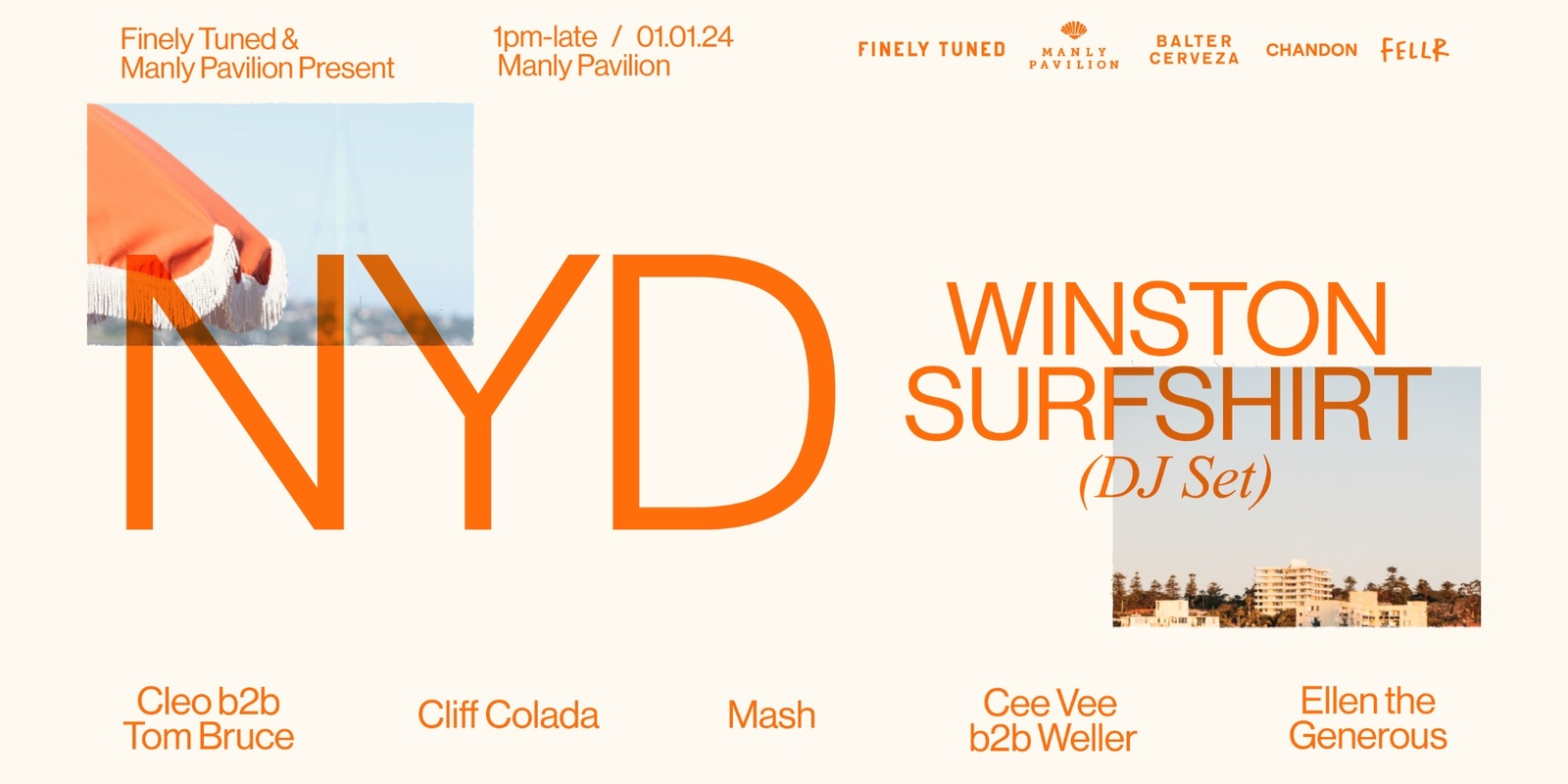 Banner image for NYD at Manly Pavilion ft. Winston Surfshirt (DJ Set)