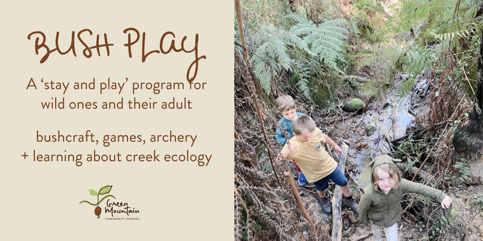 Banner image for Bush Play - Creeks + Critters 5wk seasonal cycle (children + their adult)