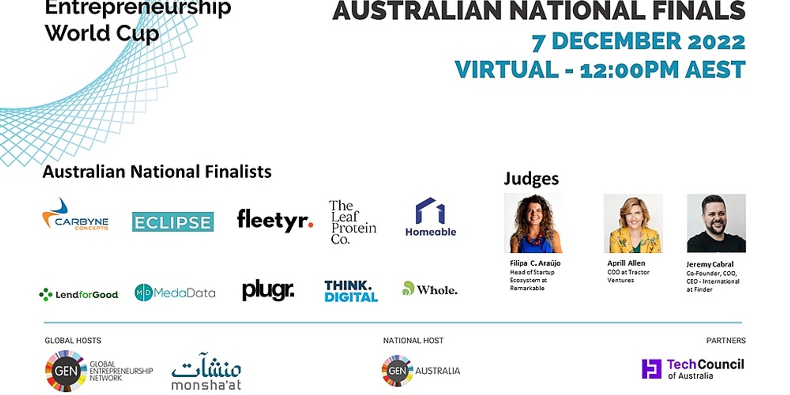 Banner image for Australia Entrepreneurship World Cup 2022 Finals