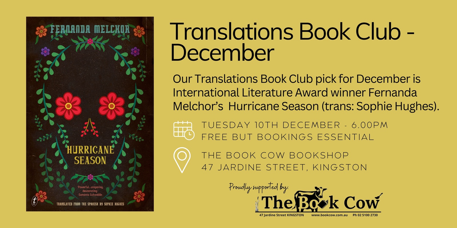 Banner image for December Translations Book Club - Hurricane Season by Fernanda Melchor