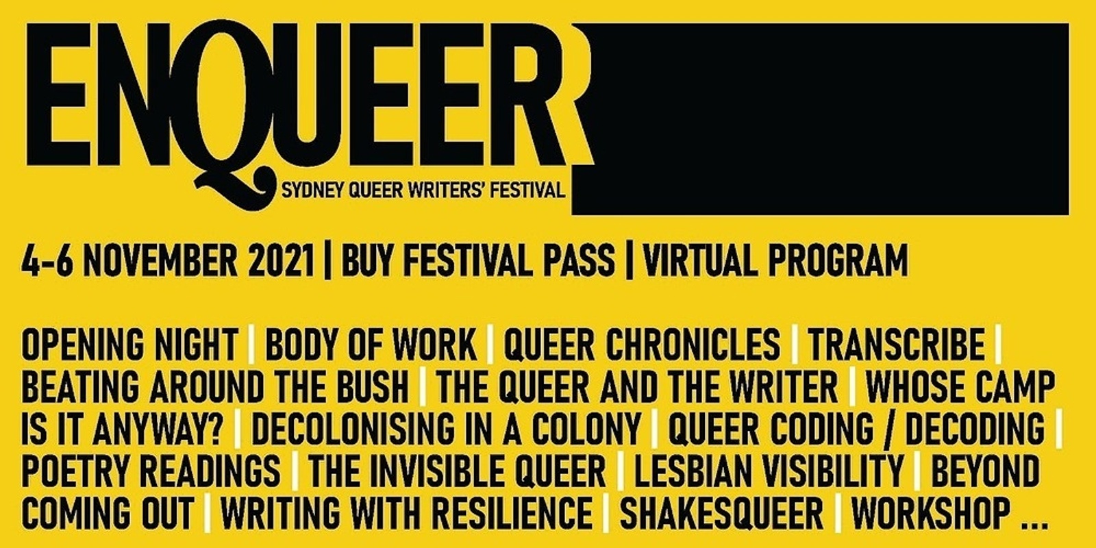 Banner image for EnQueer - Sydney Queer Writers' Festival