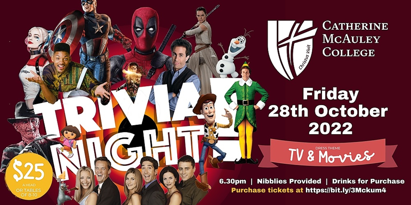 Banner image for Inaugural Catherine McAuley College Trivia Night