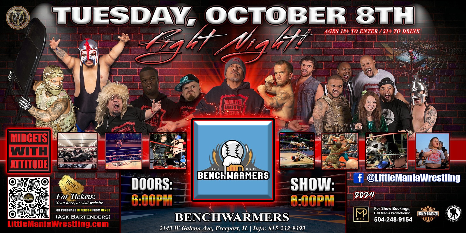 Banner image for Freeport, IL - Midgets With Attitude: Fight Night @ Benchwarmers! - Micro Aggression!