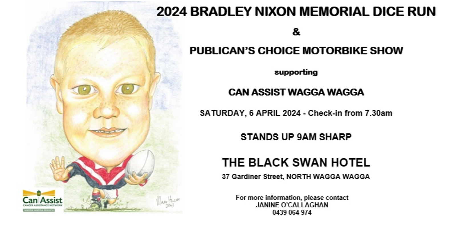 Banner image for 2024 Bradley Nixon Memorial Motorcycle Dice Run & Publican's Choice Motorbike Show supporting Can Assist Wagga Wagga