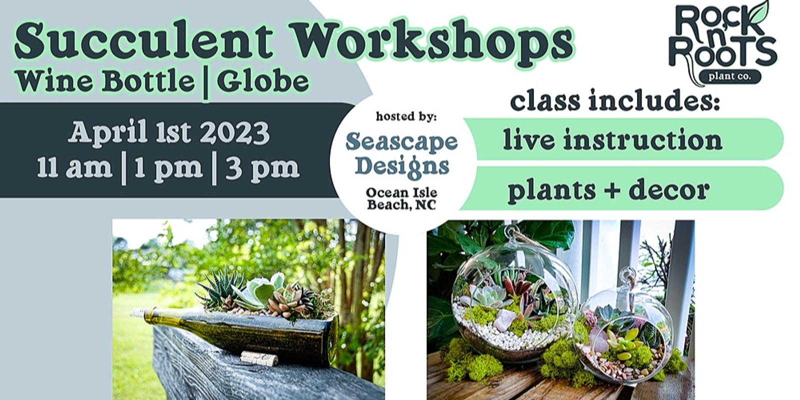 Banner image for 1:00PM: Glass Globe and Wine Bottle Workshop at Seascape Designs (Ocean Isle Beach, NC)