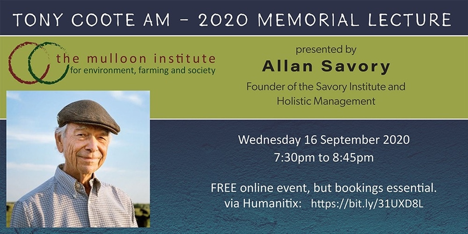 Banner image for Tony Coote AM Memorial Lecture with Allan Savory