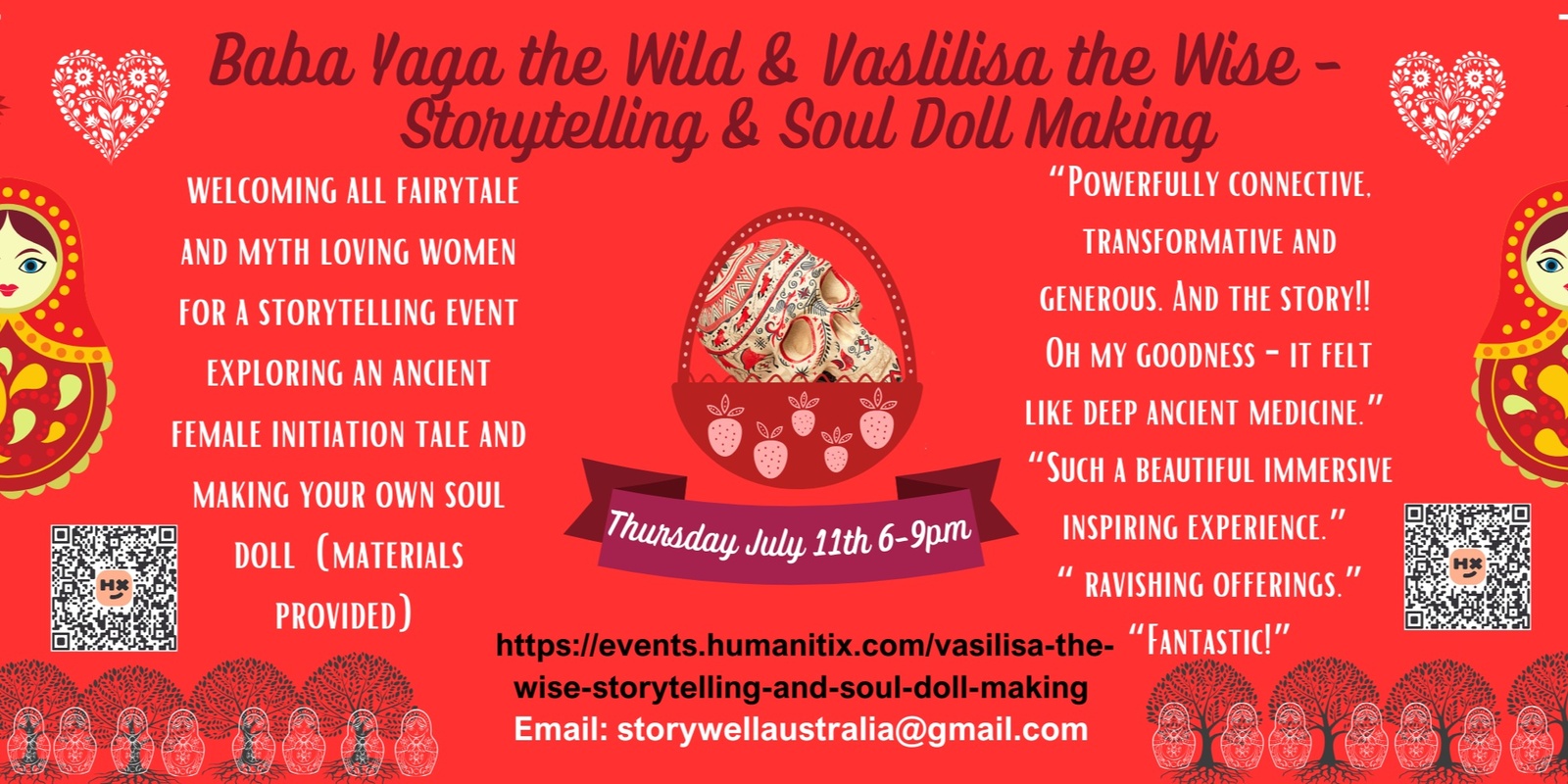 Banner image for Baba Yaga the Wild and Vasilisa the Wise - Storytelling & Soul Doll Making