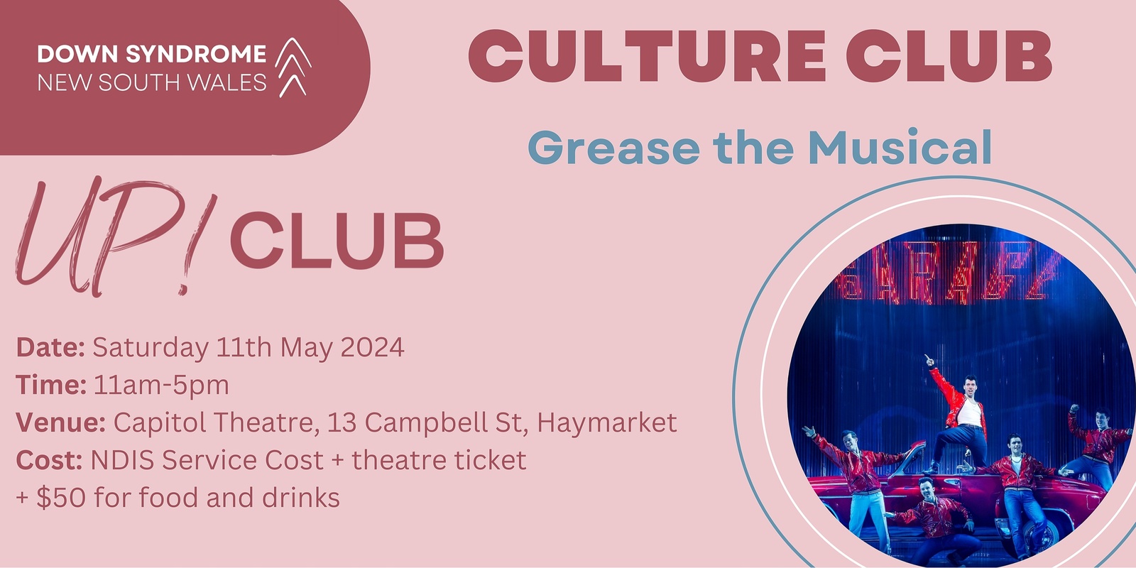 Banner image for UP! Club Culture Club: Grease the Musical