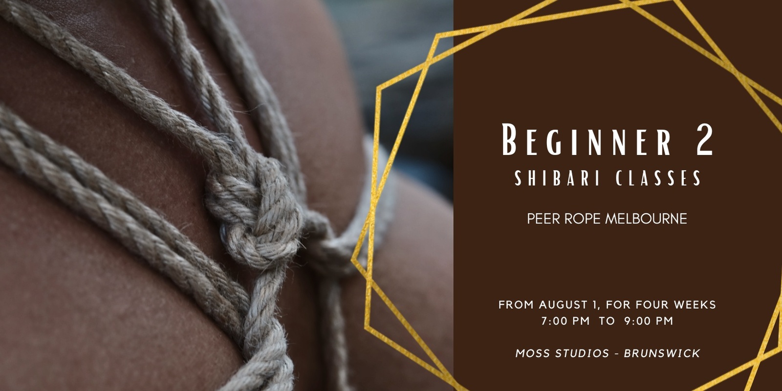 Banner image for August Beginner 2 Rope classes - Peer Rope Melbourne