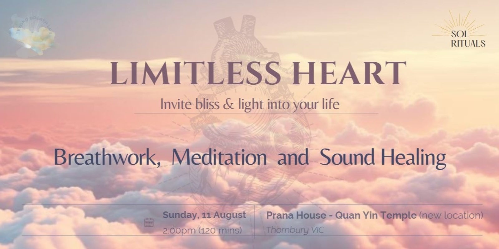 Banner image for Limitless Heart - Breathwork Journey & Sound Healing Meditation