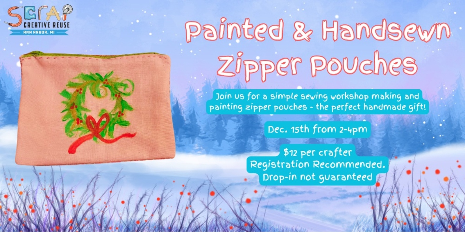 Banner image for Painted & Handsewn Zipper Pouches