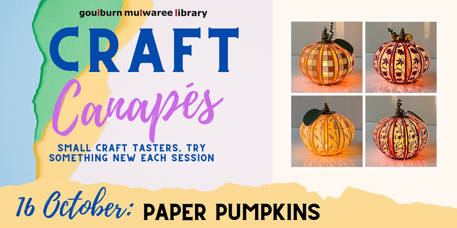 Banner image for Craft Canapés - Paper Pumpkins