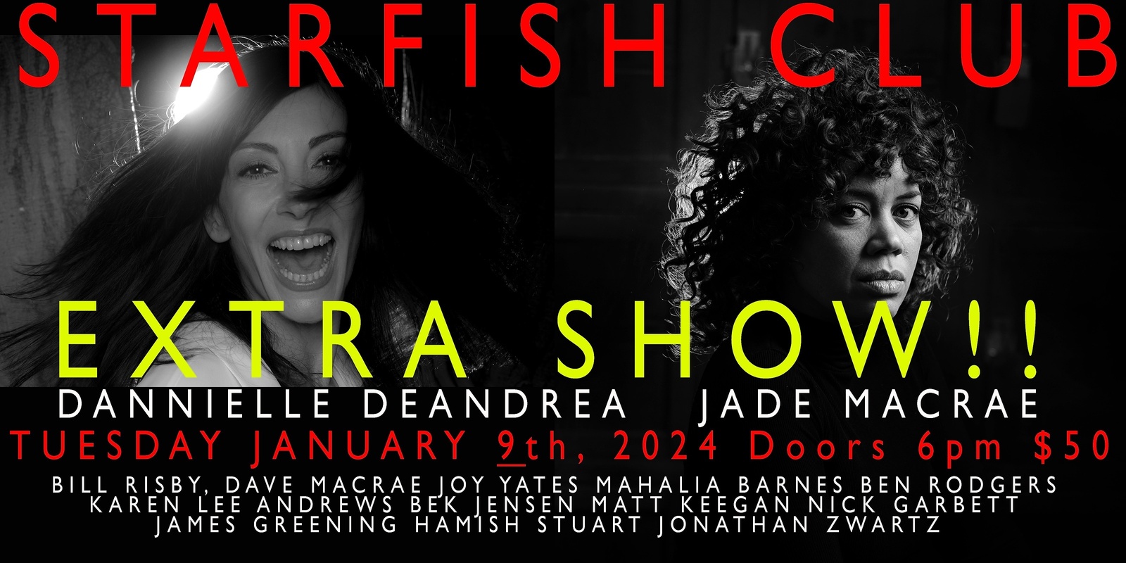 Banner image for Starfish Club Dannielle and Jade Extra Show 9 January 2024