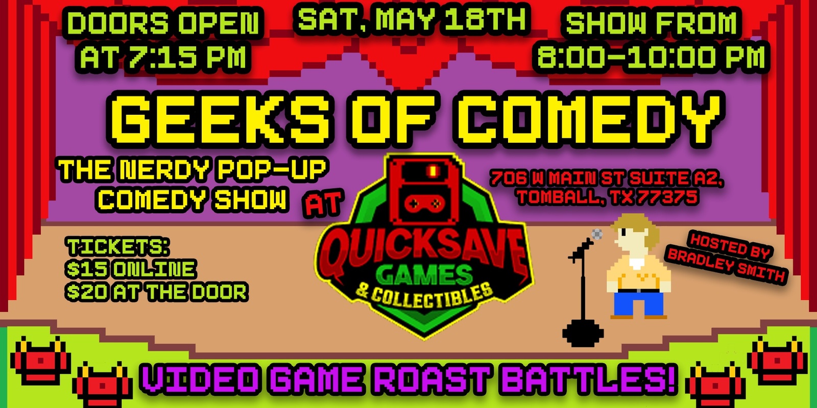 Geeks of Comedy at Quicksave Games and Collectibles | Humanitix