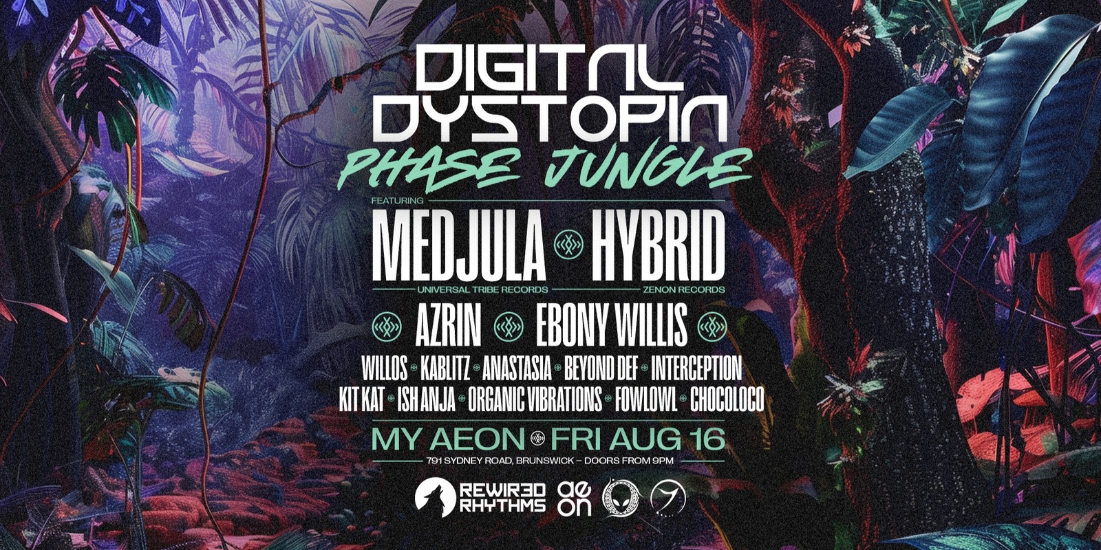 Banner image for Rewired Rhythms presents Digital Dystopia: featuring Medjula and Hybrid