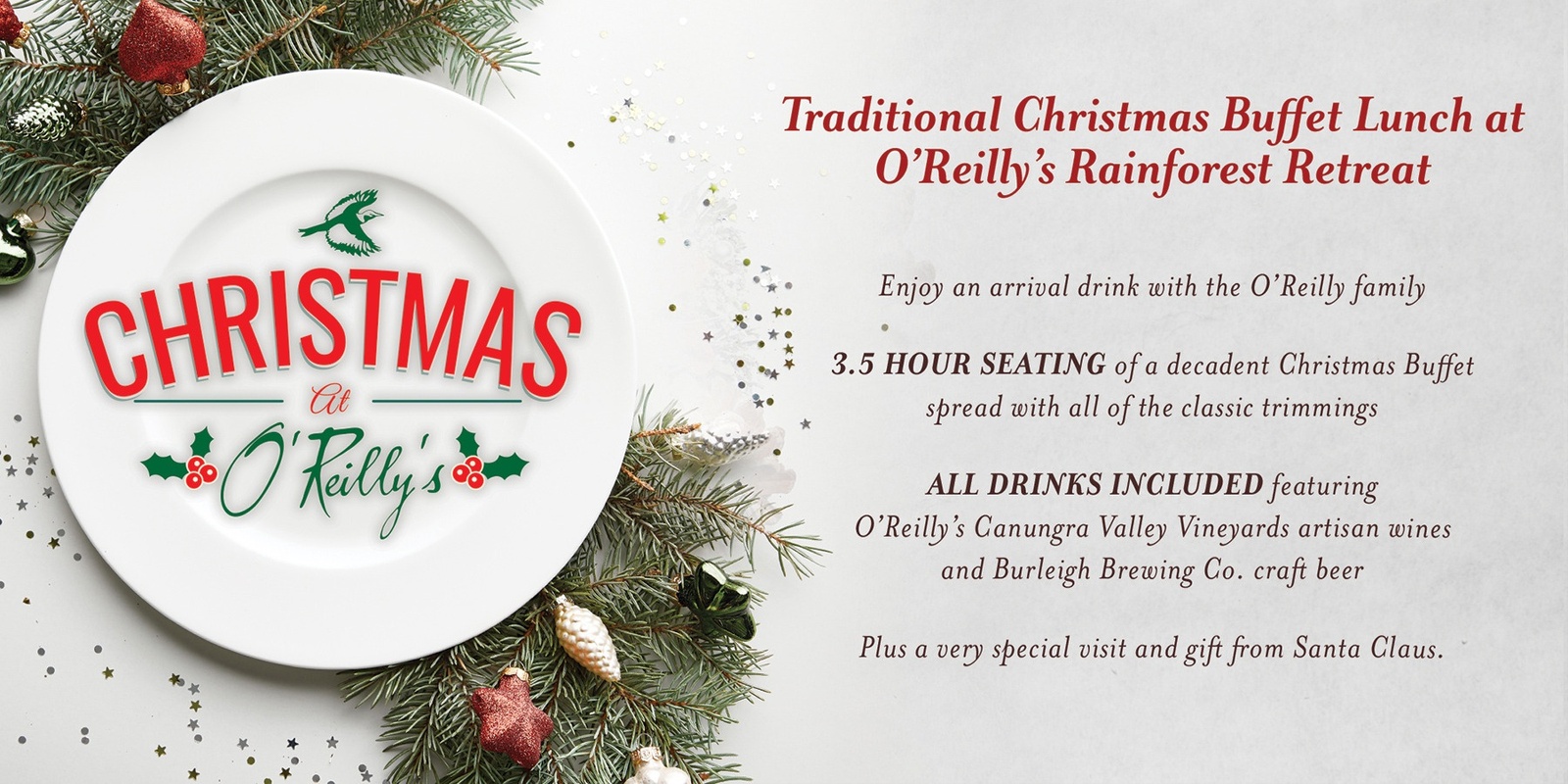 Banner image for Traditional Christmas Buffet Lunch at O'Reilly's Rainforest Retreat