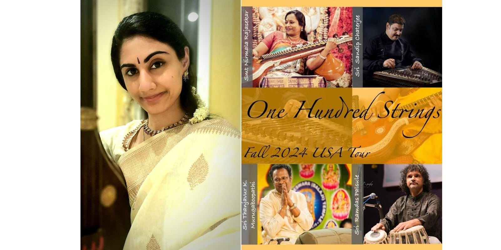 Banner image for Sutikshna Veeravalli Vocal + One Hundred Strings, an instrumental classical Indian music - Doubleheader 