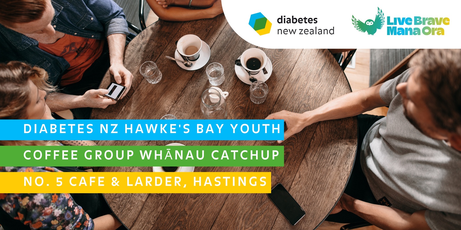 Banner image for Diabetes NZ Hawke's Bay Youth: Coffee Group Whānau Catchup