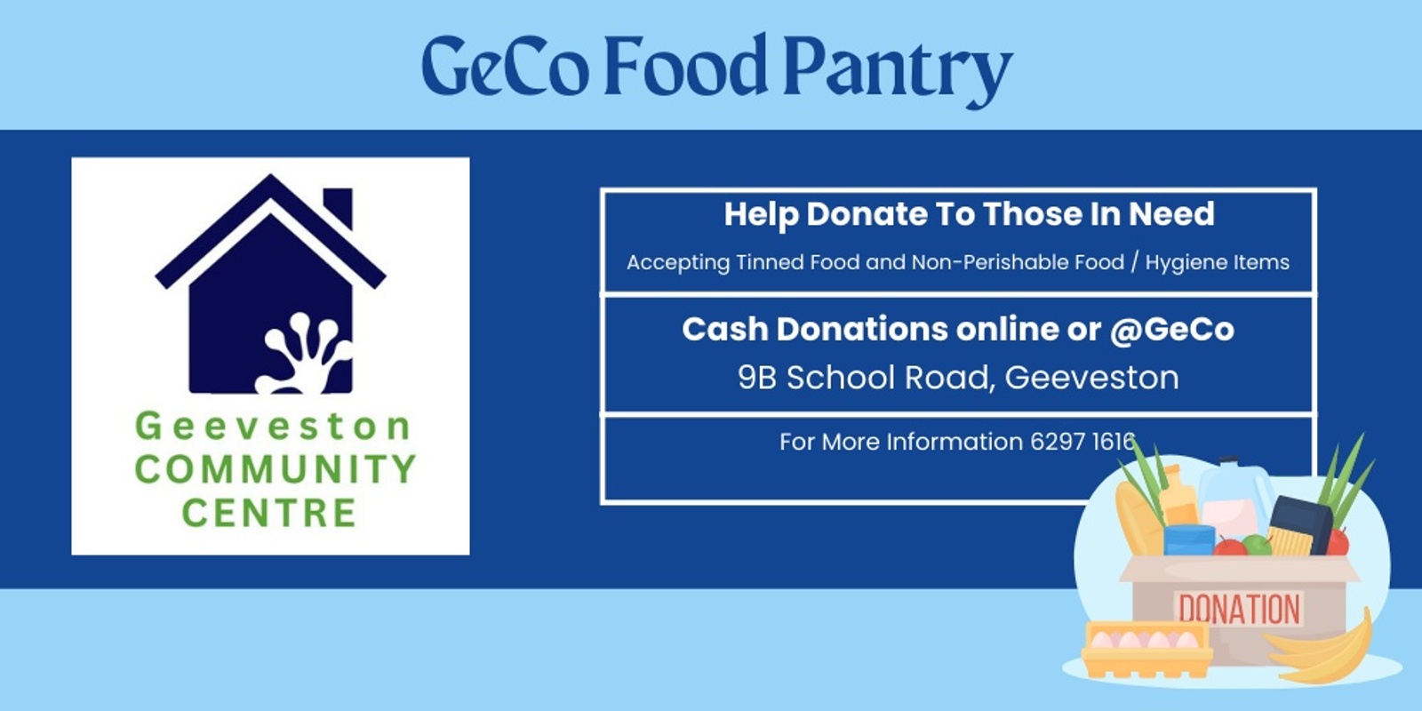 Banner image for Geeveston Community Centre Emergency Food Relief Programme