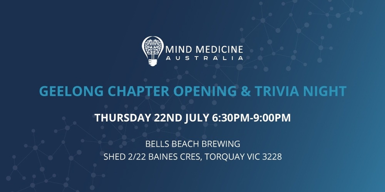 Banner image for Mind Medicine Australia Geelong Chapter Opening & Trivia Night  