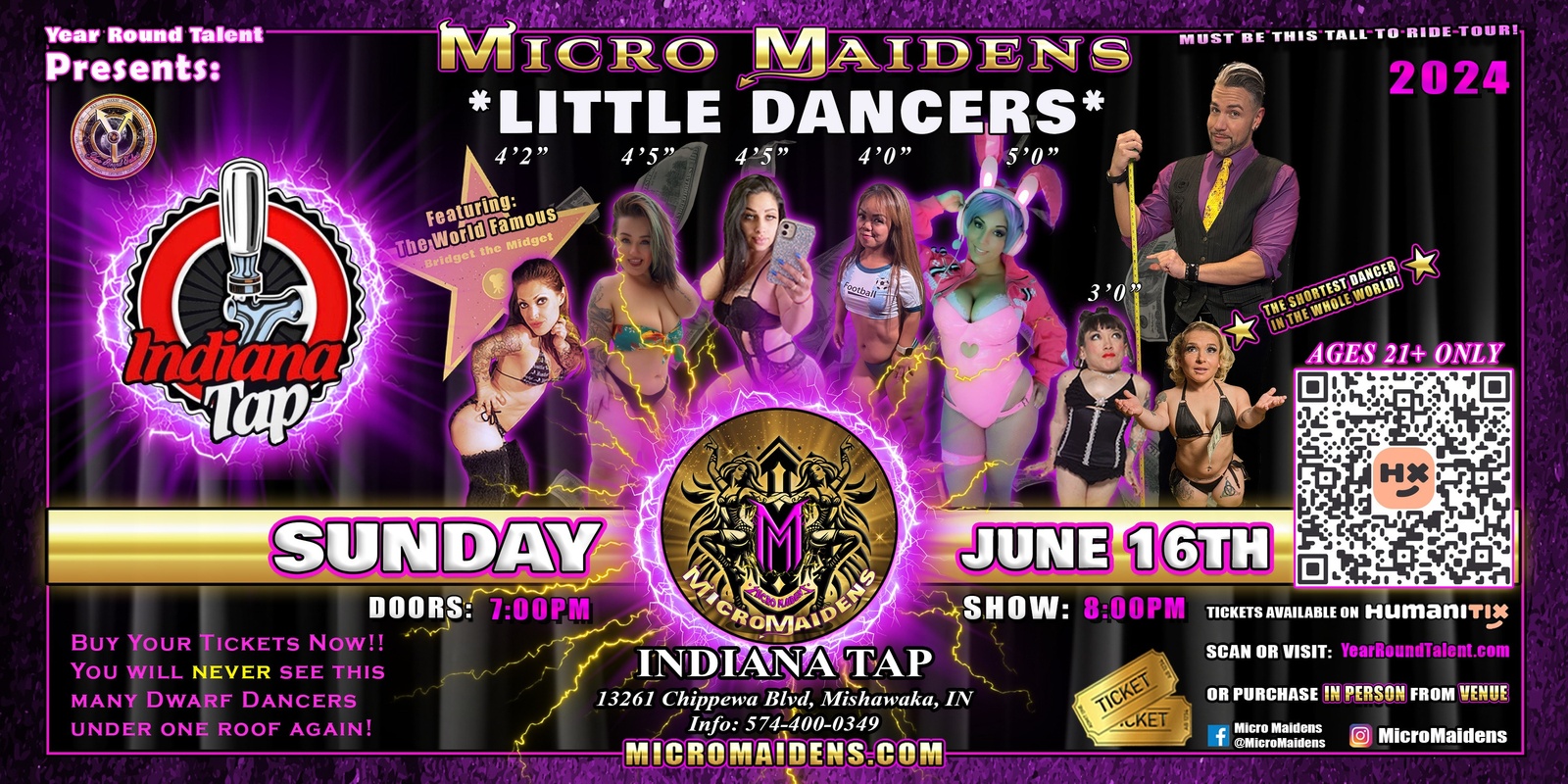 Banner image for Mishawaka, IN - Micro Maidens: The Show "Must Be This Tall to Ride!"