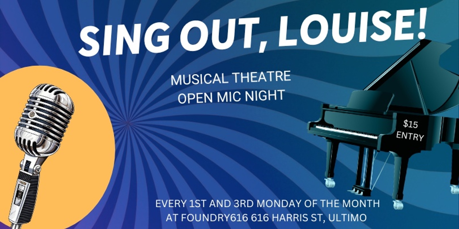 Banner image for Sing Out, Louise! -Musical Theatre Open Mic Night