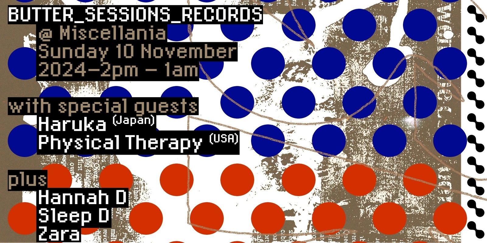 Banner image for Butter Sessions presents Physical Therapy, Haruka, Sleep D, Hannah D & Zara