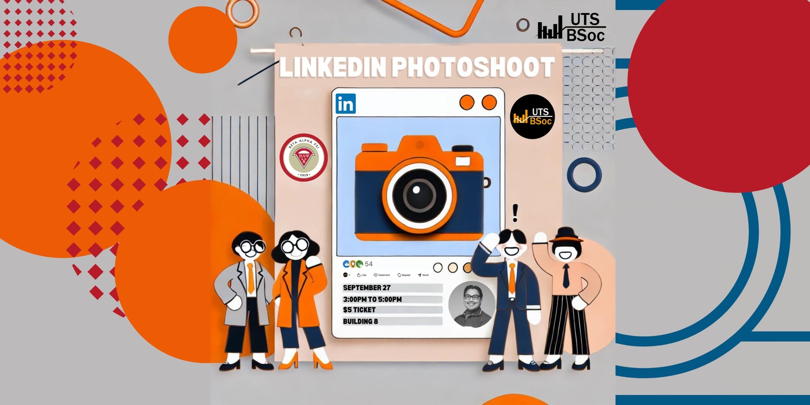 Banner image for UTS BSOC x UTS Beta Alpha Psi: LinkedIn Photoshoot