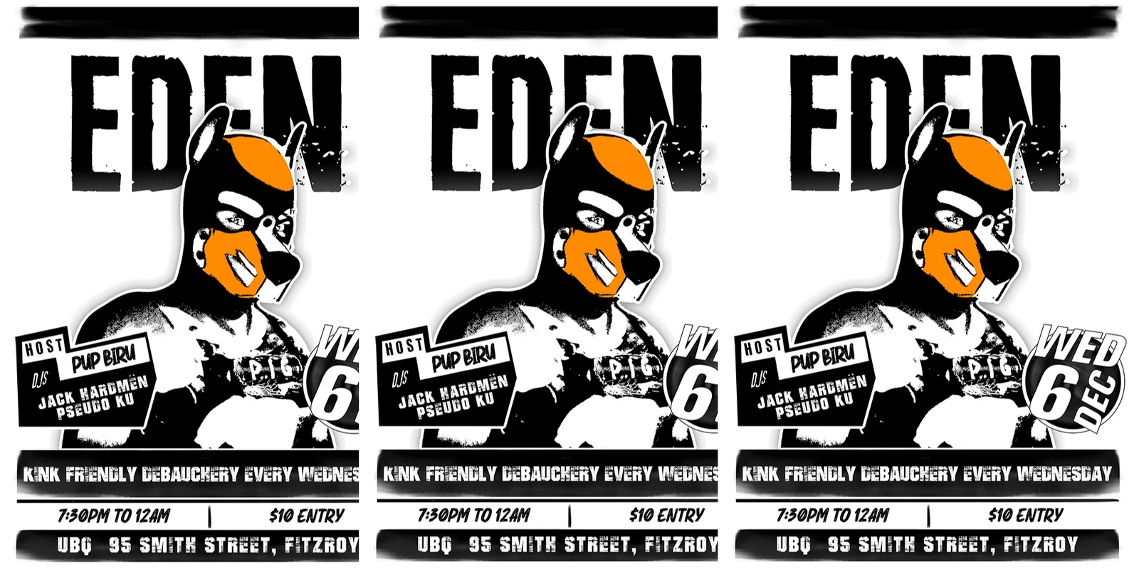 Banner image for EDEN, Wednesday 6 December 2023 ft. DJs Jack Hardmën & Pseudo-ku | Hosted by Pup Biru! 