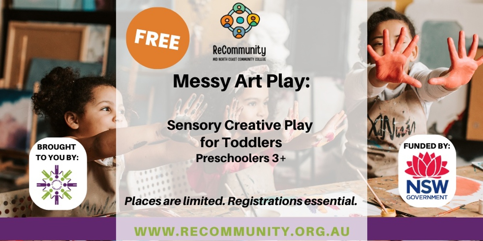 Banner image for Messy Art Play - Sensory Creative Play for Preschoolers (3yrs +) | KEMPSEY